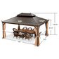 HOMLUX 12" x 16" Outdoor Hardtop Gazebo in Brown, , large