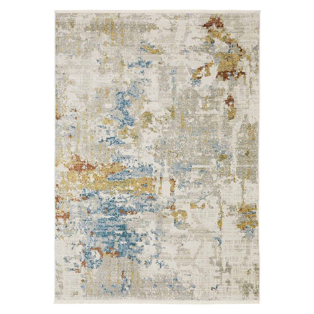 Oriental Weavers Bauer Faded Abstract 2"3" x 7"6" Beige Runner, , large