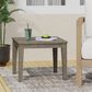 Hearth and Haven Hampton Outdoor Square Side Table with Slatted Top in Grey, , large