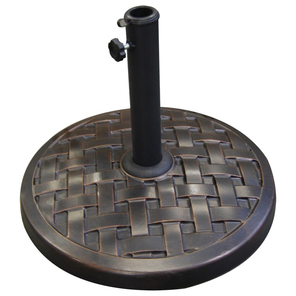 Walker Edison Weave Patio Umbrella Base in Antique Bronze, , large