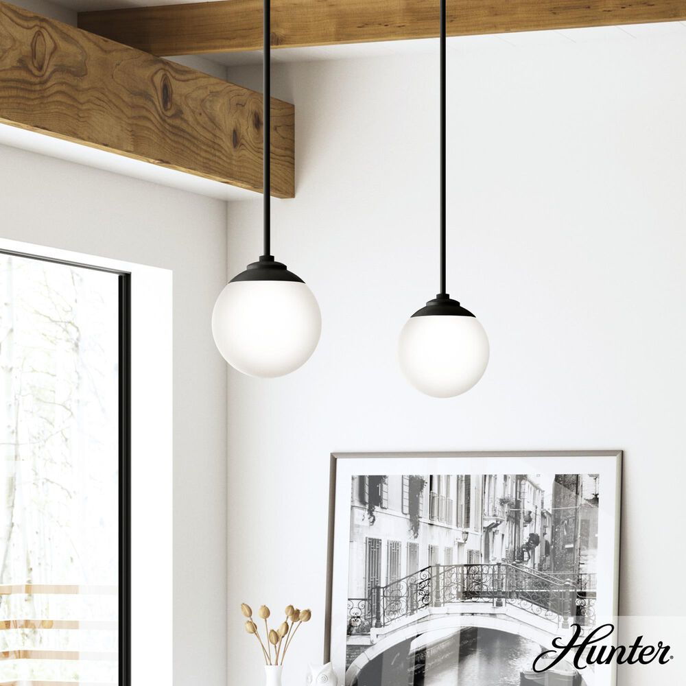 Hunter Hepburn 1-Light Mini Pendant in Matte Black, , large