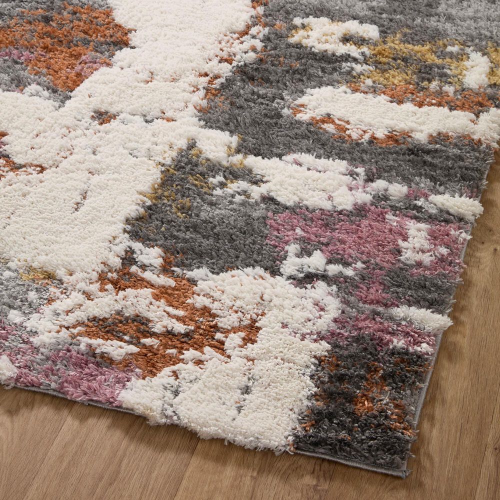 Loloi Levitt Shag 2&#39;7&quot; x 12&#39; Grey and Multicolor Runner, , large