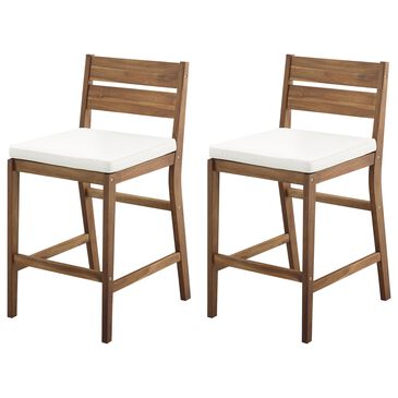 Walker Edison Patio Barstool in Brown (Set of 2), , large