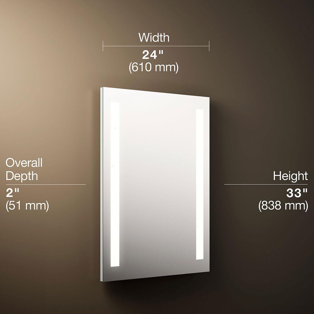 Kohler Verdera 24" x 33" Lighted Mirror in Aluminum, , large