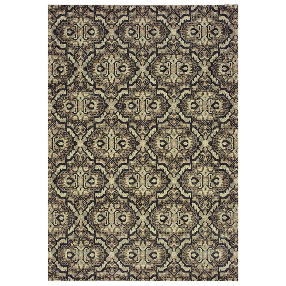 Oriental Weavers Raleigh 4927K 9"10" x 10"10" Brown and Navy Area Rug, , large