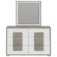 Mayberry Hill San Matteo 6-Drawer Dresser and Mirror in White and Ash Grey, , large