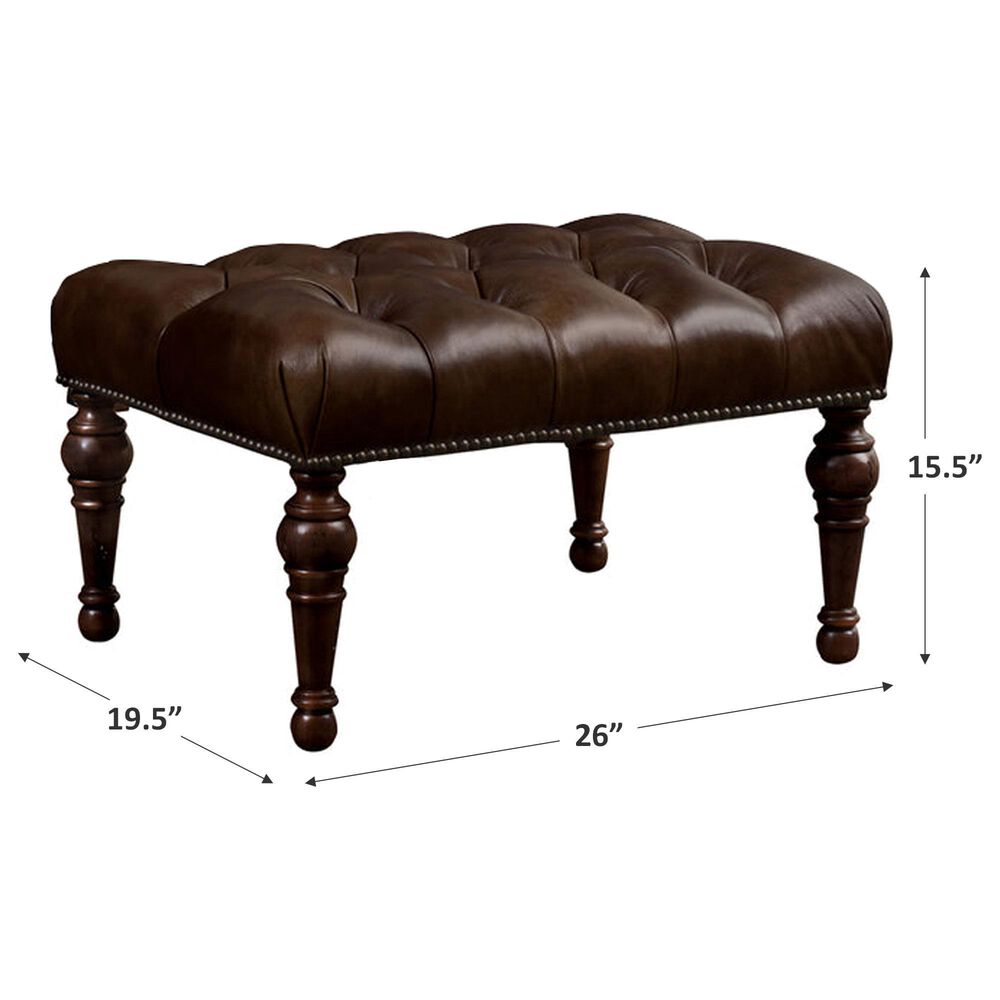 Stickley Furniture Fine Upholstery Leopold&#39;s Ottoman in Rialto Coffee, , large