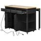 HOMLUX 47" Kitchen Island with Extendable Dining Table in Black and Natural, , large