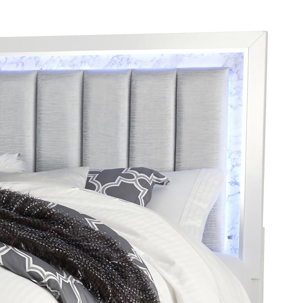 Global Furniture USA Santorini King Panel Bed in White, , large