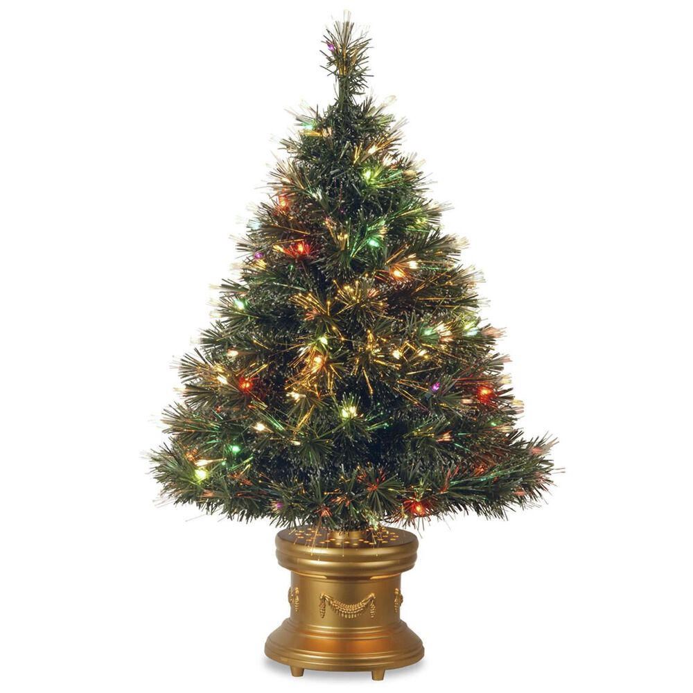National Tree 36" Fiber Optic Ice Tree With Multicolor Lights, , large