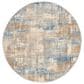 Nourison Rush 4" Round Blue and Beige Area Rug, , large