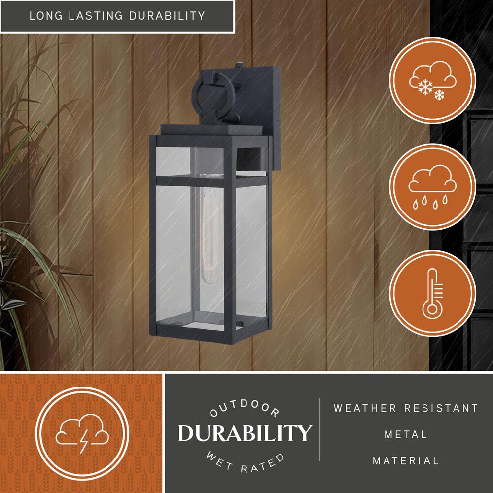 Vaxcel Hubbard 15.25" 1-Light Outdoor Wall Sconce in Textured Black, , large