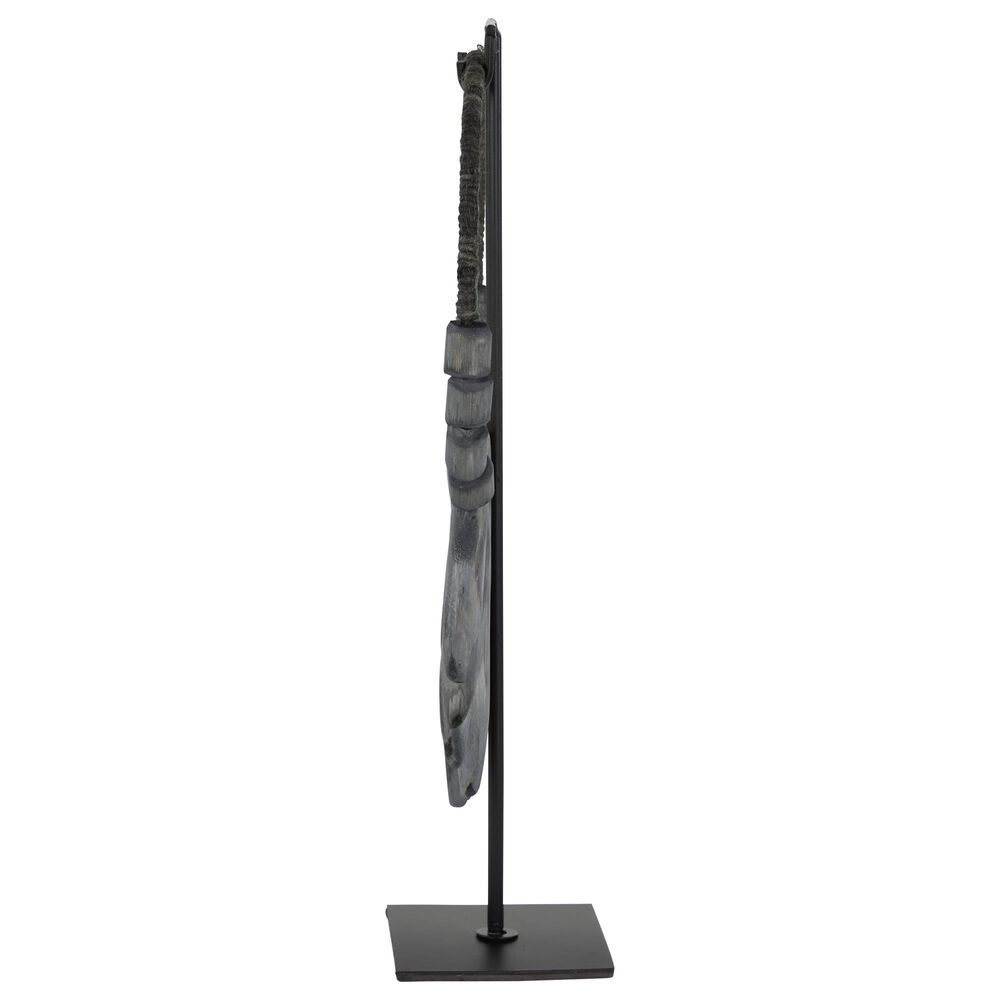 Maple and Jade 20&quot; Bohemian Abstract Sculpture in Black and Light Grey, , large