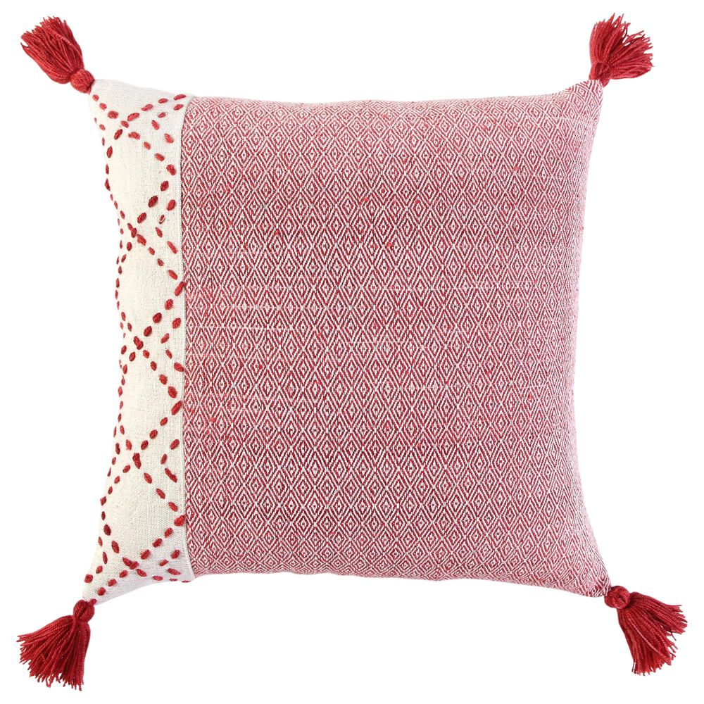 Rizzy Home 20" Pillow in Ivory/Red, , large