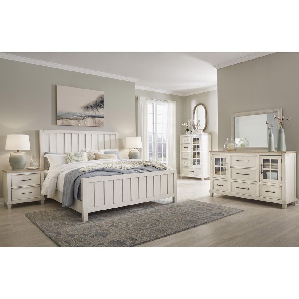 Ashley Shaybrock 2-Drawer Nightstand in Antique White and Brown, , large