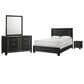 Crown Mark Charlie 4-Piece King Panel Bedroom Set in Charcoal, , large