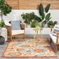 Nourison Aloha 5"3" x 7"5" Red and Multicolor Indoor/Outdoor Area Rug, , large