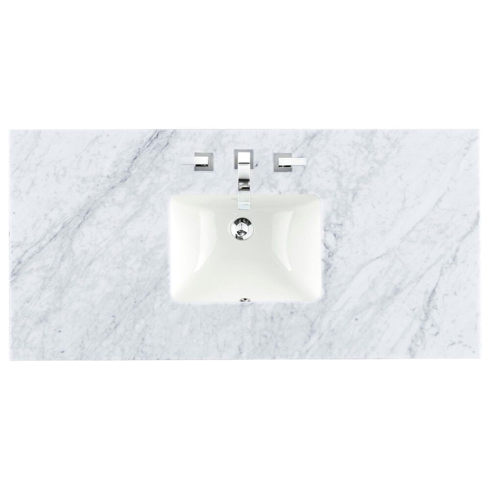 James Martin Vanities Brittany 48" Single Bathroom Vanity in Burnished Mahogany with 3 cm Carrara White Marble Top and Rectangle Sink, , large