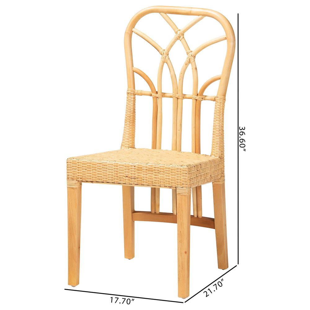 Baxton Studio Monaco Side Chair in Natural Brown and Oak Brown, , large