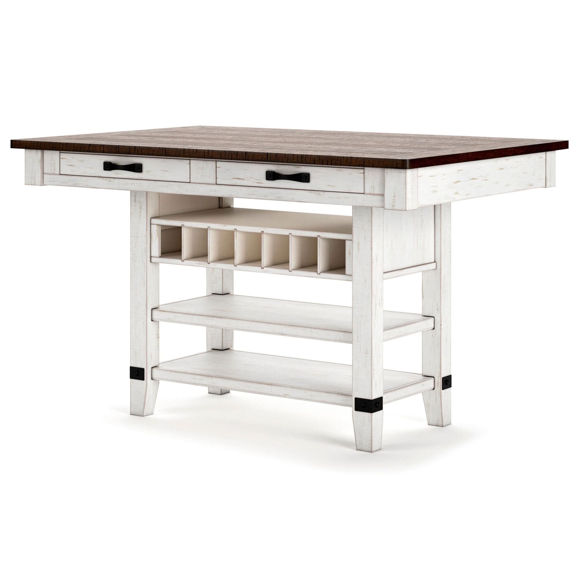Ashley furniture valebeck wood counter height dining table in white and deals brown