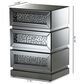 Baxton Studio Sabrina Mirrored 3-Drawer End Table in Silver, , large
