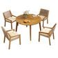 Hearth and Haven 5-Piece Outdoor Round Dining Set with Cream Cushion in Brown Mix, , large