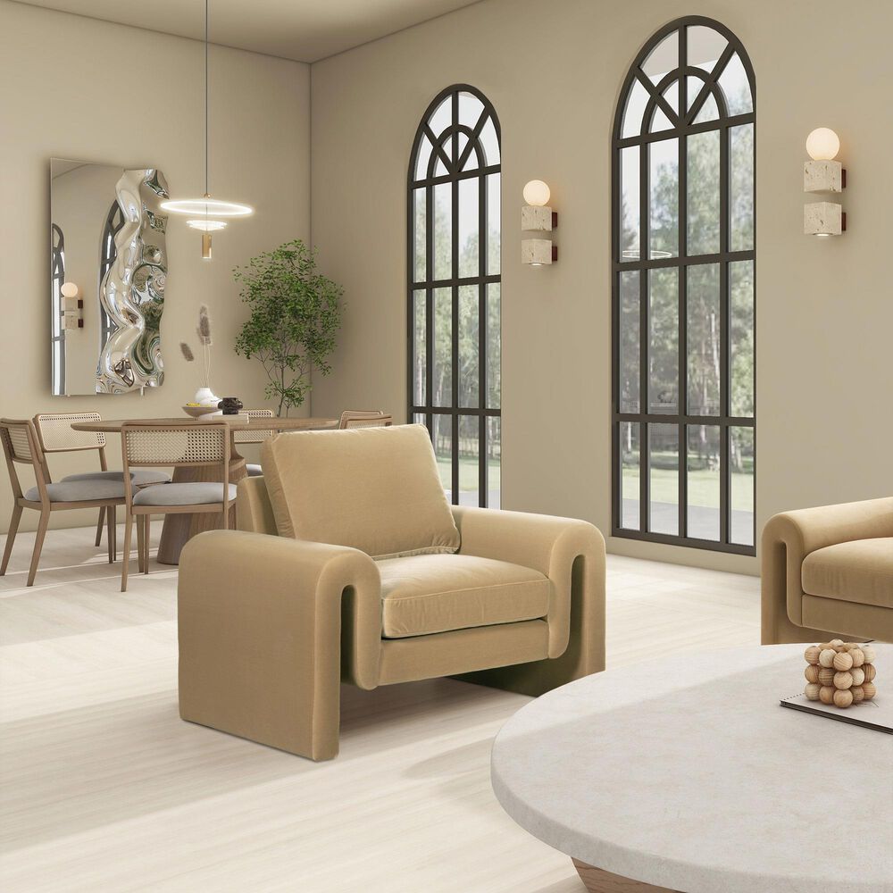 Jennifer Taylor Home Mason Accent Arm Chair in Camel Brown Beige, , large