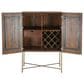 Home Trends & Design Cosmopolitan Bar Cabinet in Honey Brown and Antique Gold, , large