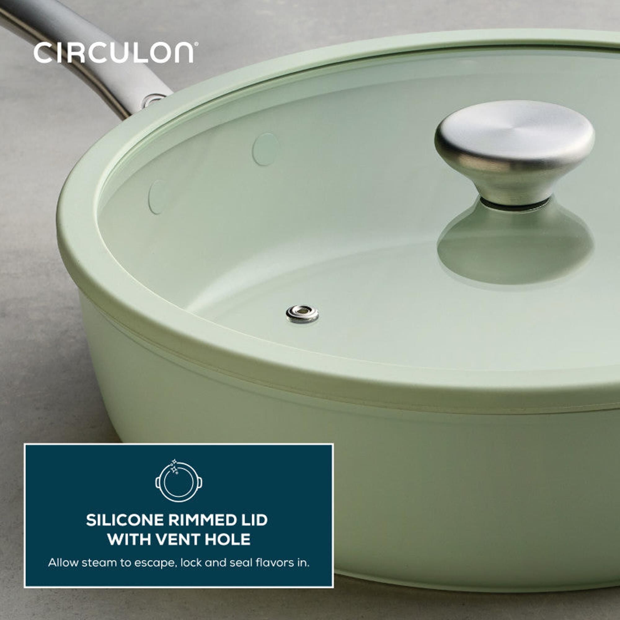 Circulon 5-Quart Ceramic Nonstick Saute Pan with Lid in Sage