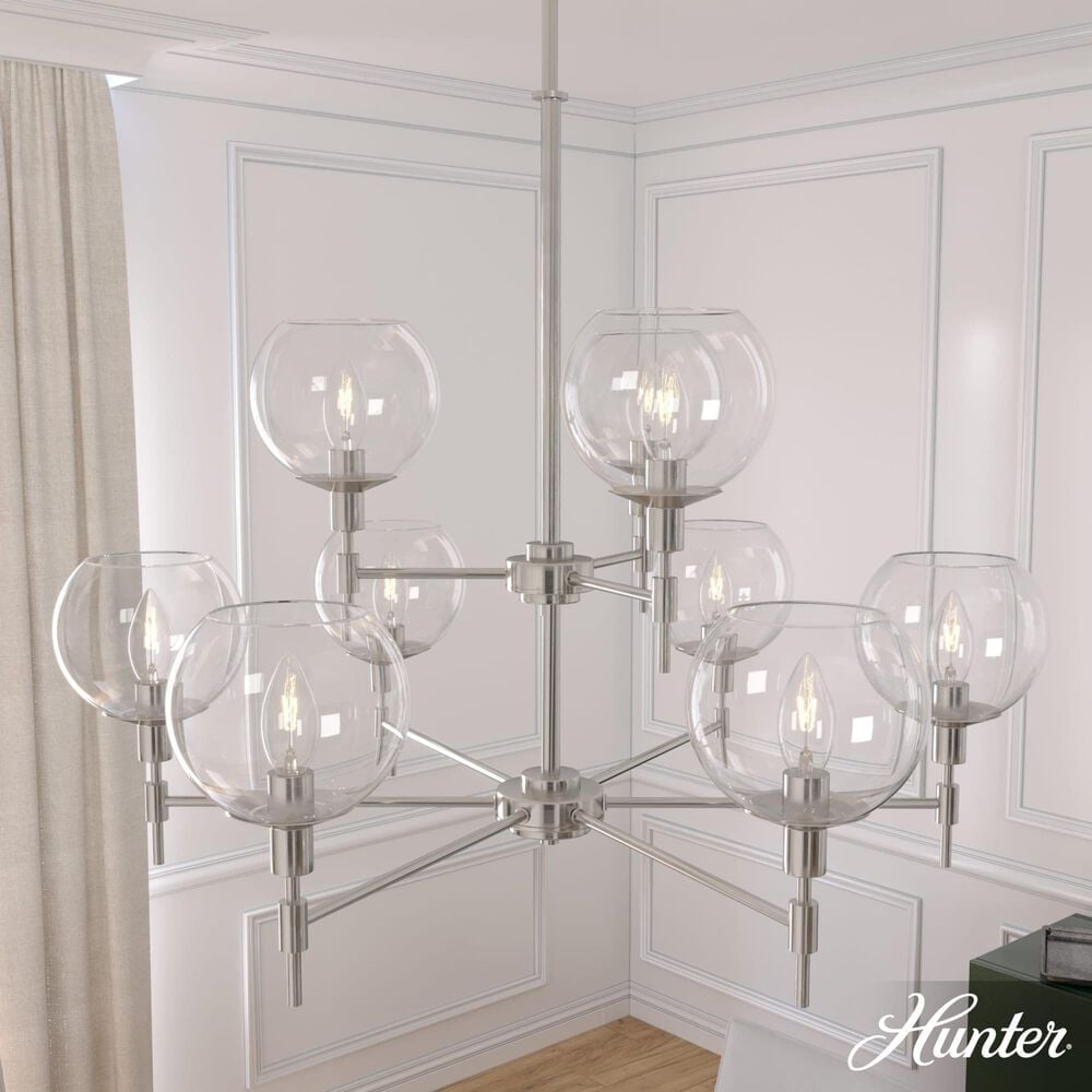 Hunter Xidane 9-Light Chandelier in Brushed Nickel, , large