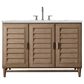 James Martin Vanities Portland 48" Single Bathroom Vanity in Whitewashed Walnut with 3 cm Ethereal Noctis Quartz Top and Rectangular Sink, , large