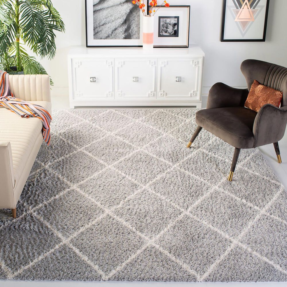 Safavieh Parma Shag PMA515G 8&#39; x 10&#39; Grey and Cream Area Rug, , large