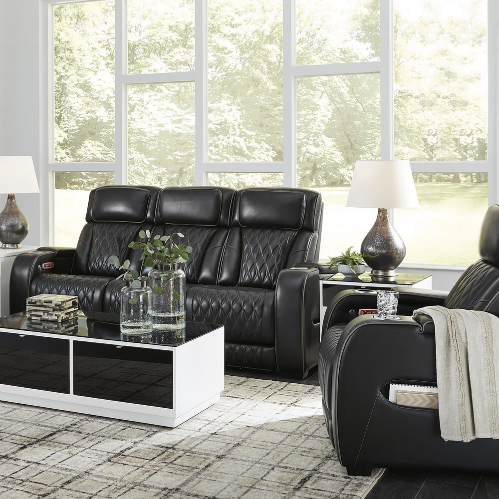 Ashley Boyington 2-Piece Power Reclining Sofa and Recliner in Black, , large