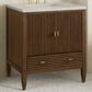 James Martin Myrrin 30" Single Bathroom Vanity in Mid-Century Walnut with 3 cm Siberian Silestone Top and Rectangular Sink, , large