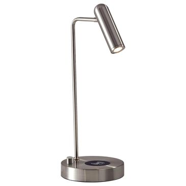 Adesso Kaye LED Desk Lamp with Wireless Charging in Brushed Steel, , large