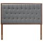 Baxton Studio Harumi King Panel Headboard with Grey Fabric in Ash Walnut, , large