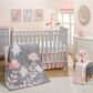 Lambs and Ivy Petals 3-Piece Crib Bedding Set in Mink Gray, Pink, Blush, Rose and White, , large