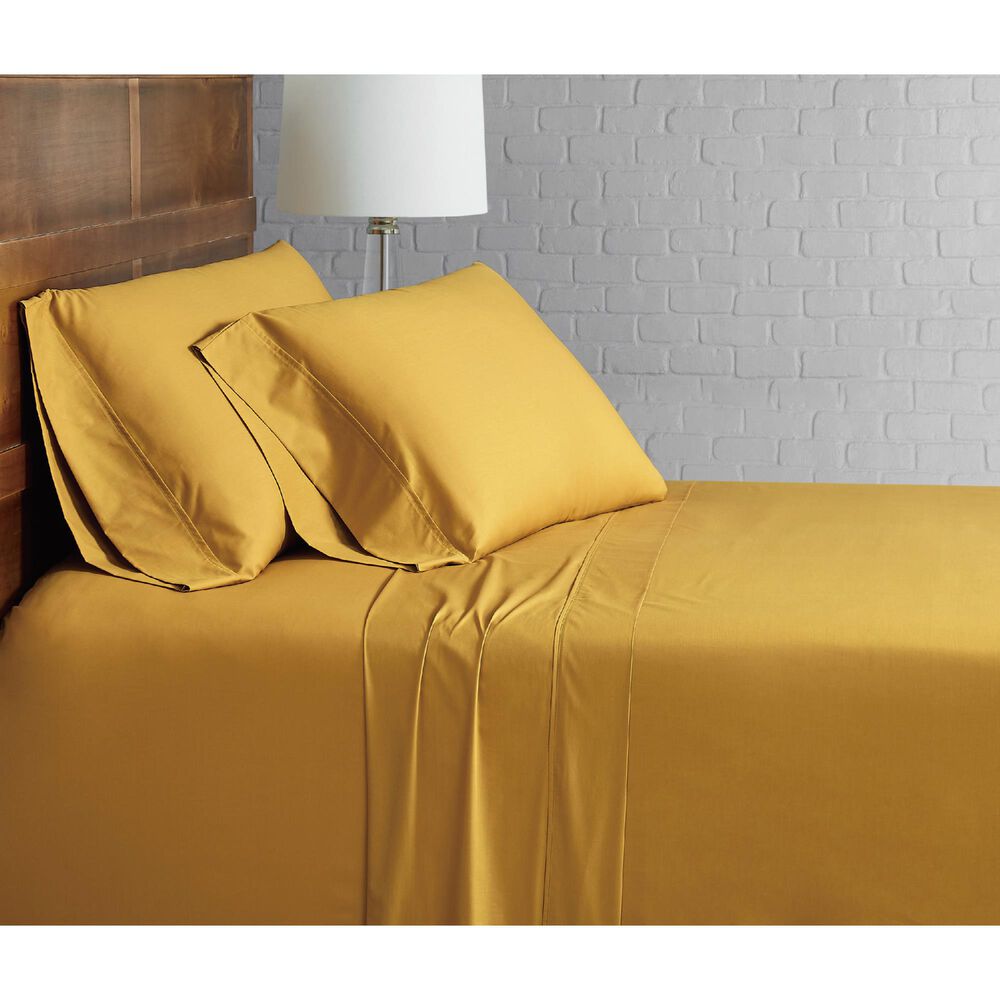 Pem America Classic Cotton 4-Piece King Sheet Set in Mustard, , large