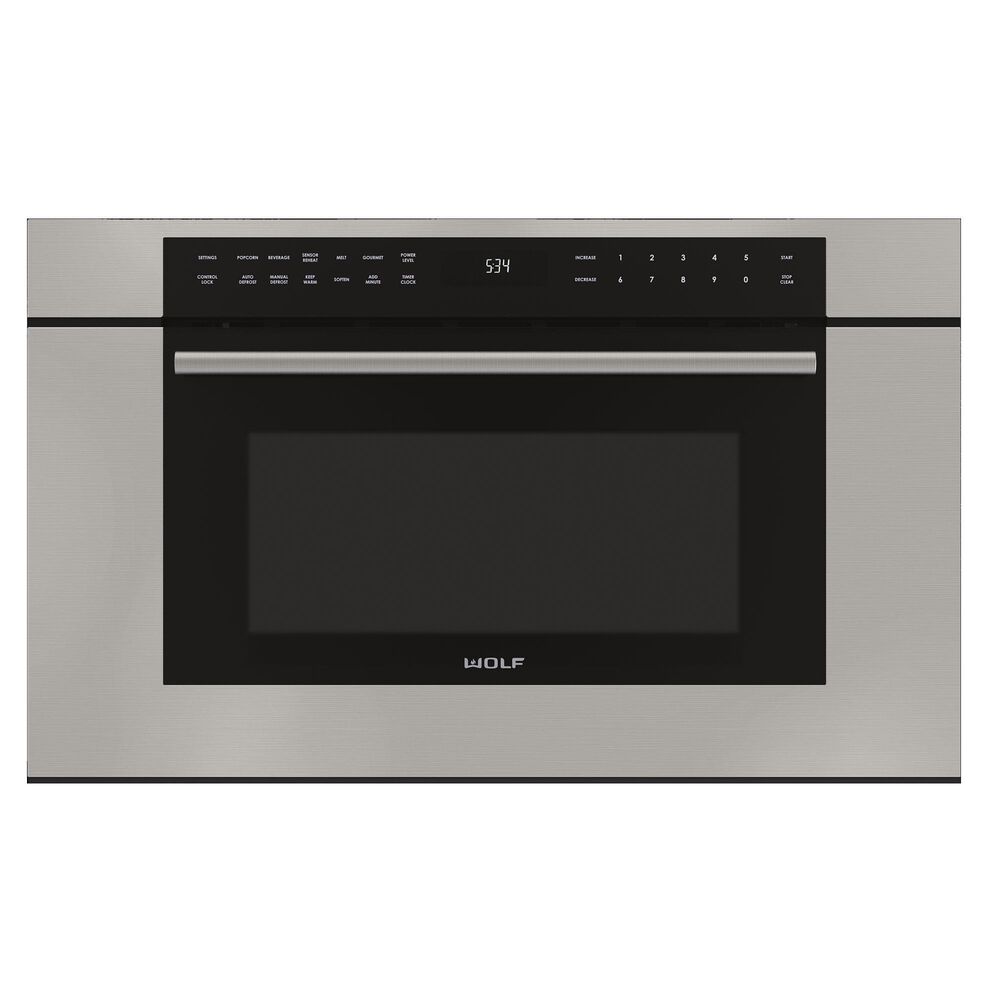 Wolf 30" M Series Transitional Drop-Down Door Microwave Oven in Stainless Steel, , large