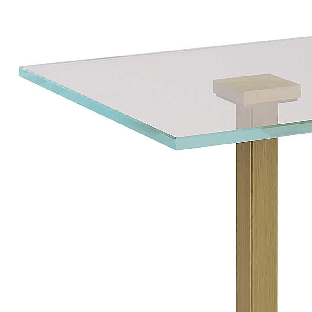 Uttermost Martini Table in White and Brass, , large