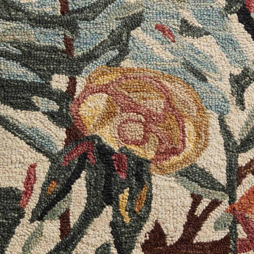 Loloi Belladonna 5&#39; Round Ivory and Lagoon Area Rug, , large