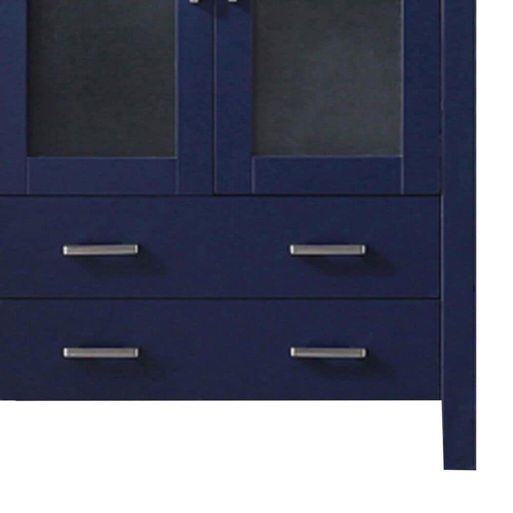 Lexora Home Volez 30&quot; Single Bathroom Vanity in Navy Blue with 2 cm White Ceramic Top and Rectangular Sink, , large