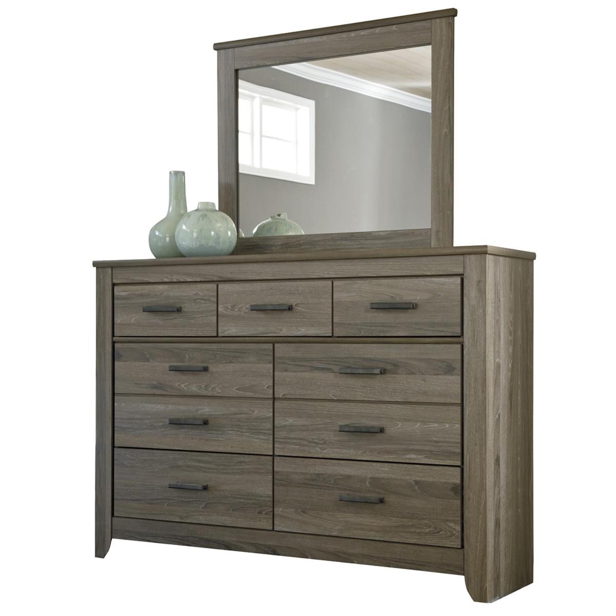 Signature Design by Ashley Zelen Dresser and Mirror in Warm Gray