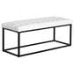Lamps Per Se Winston Bench in Faux Leather Cream Boucle, , large