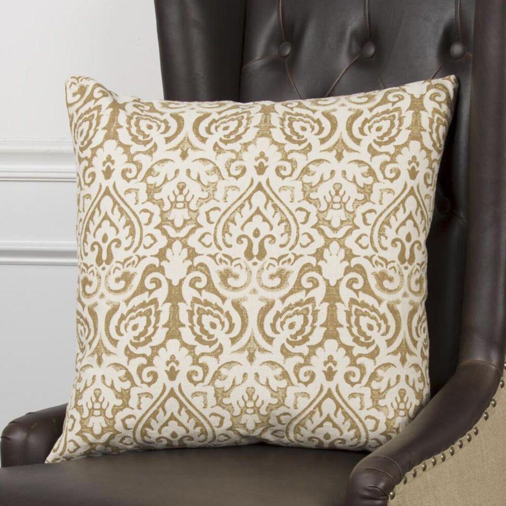 Rizzy Home 22" x 22" Poly-Fill Pillow in Gold and White, , large