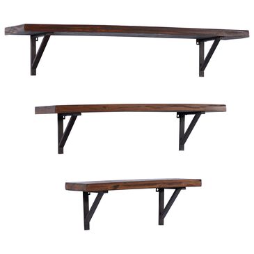 Maple and Jade Wall Shelf in Black and Natural Brown (Set of 3), , large