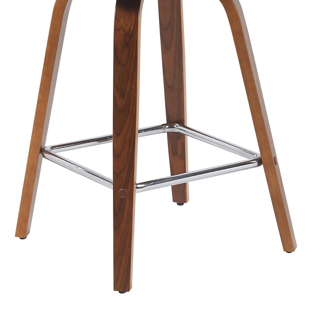 Armen Living Vienna Swivel Counter Height Stool with Vintage Black Upholstery in Walnut, , large