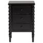Baxton Studio Malinda 3-Drawer End Table with Spindle Legs in Black, , large