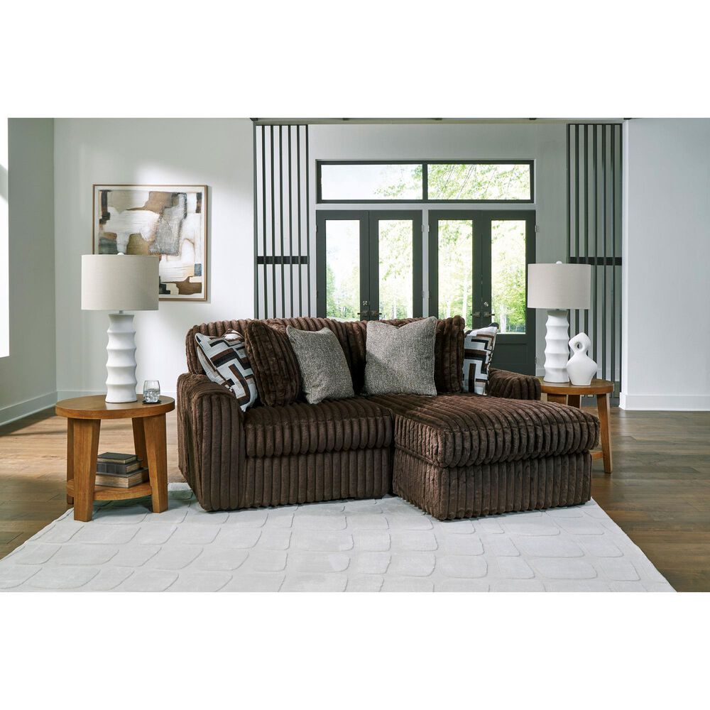 Ashley Midnight-Madness 2-Piece Right Facing Sectional with Chaise in Chocolate, , large