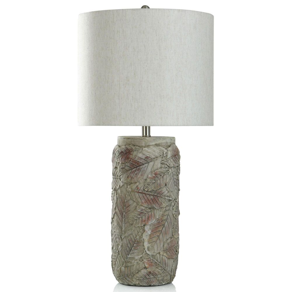Flair Industries 31" Cement Leaf Motif Table Lamp in Maple Cream, , large